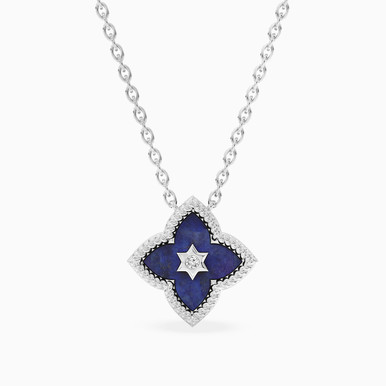 Flower Lab Grown Diamonds Sterling Silver Necklace - MSP01189