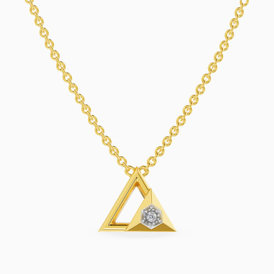 Triangle Lab Grown Diamonds Gold Plated Necklace - MSP01205