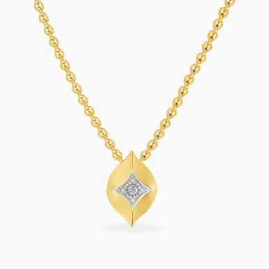 Lozenge Lab Grown Diamonds Gold Plated Necklace - MSP01204