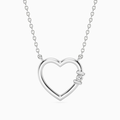 Heart Lab Grown Diamonds Sterling Silver Necklace - AMP01244