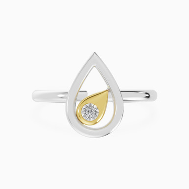 Pear Lab Grown Diamonds Sterling Silver Ring - MSR01203