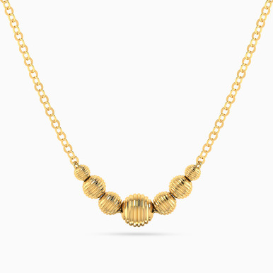 Textured Spheres Necklace in 21K Gold - 12005930009