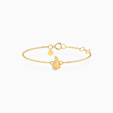 Kids Single Wing Diamond Chain Bracelet in 18K Gold - 21047110326