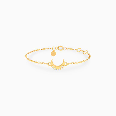 Kids Cresent Diamond Chain Bracelet in 18K Gold - 21047110324