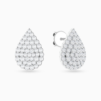 Teardrop Diamond Stud Earrings In 18K Gold - ER114936W18DI1