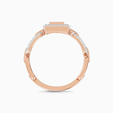 Geometric Pearl & Diamond Ring In 18K Gold - AJNR2725