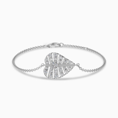 Leaf Diamond Chain Bracelet in 18K Gold - TBR9006230