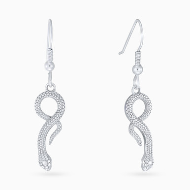 Snake Drop Earrings in Sterling Silver - EA175 Snake Drop Earrings in Sterling Silver - EA175