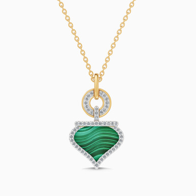 Ramadan Round & Ogee Arch Malachite Diamond Necklace in 18K Gold - SAP06470 Ramadan Round & Ogee Arch Malachite Diamond Necklace in 18K Gold - SAP06470