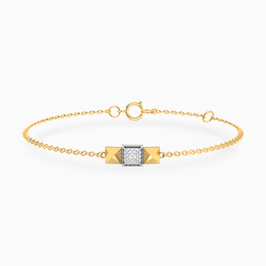 Three Pyramids Diamond Chain Bracelet 18K Gold - EBR50025 Three Pyramids Diamond Chain Bracelet 18K Gold - EBR50025