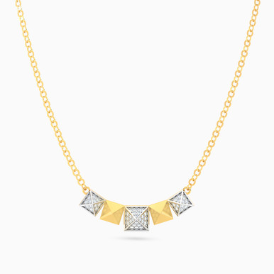 Polished Pyramids Diamond Necklace in 18K Gold - ENE50027 Polished Pyramids Diamond Necklace in 18K Gold - ENE50027