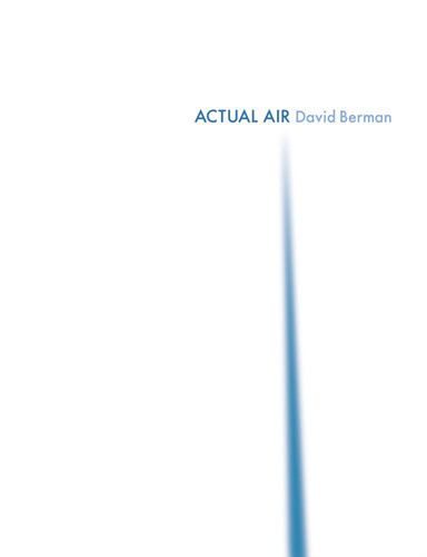 Actual Air by David Berman, 9780965618366
