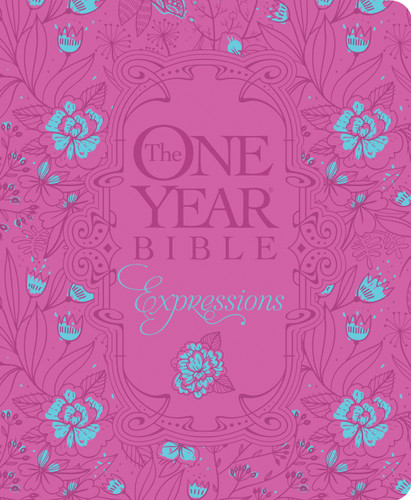 The One Year Bible Expressions NLT, Deluxe (Hardcover, Pink Flowers) by New Living Translation, Tyndale, 9781496420152