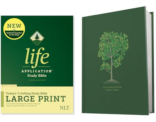 NLT Life Application Study Bible, Third Edition, Large Print (Hardcover, Red Letter) by New Living Translation, Tyndale, 9781496439390