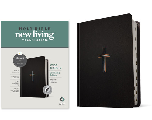 NLT Wide Margin Bible, Filament Enabled (Hardcover LeatherLike, Black Cross, Indexed, Red Letter) by New Living Translation, Tyndale, 9781496460158