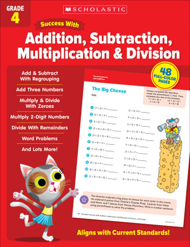 Scholastic Success with Addition, Subtraction, Multiplication & Division Grade 4 Workbook by Scholastic Teaching Resources, 9781338798319