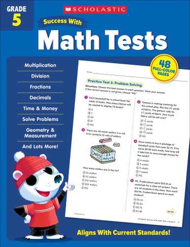 Scholastic Success with Math Tests Grade 5 Workbook by Scholastic Teaching Resources, 9781338798463