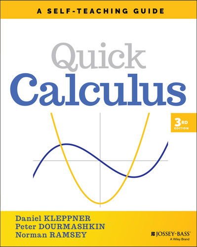 Quick Calculus (A Self-Teaching Guide) - 9781119743194 by Daniel Kleppner, Peter Dourmashkin, Norman Ramsey, 9781119743194
