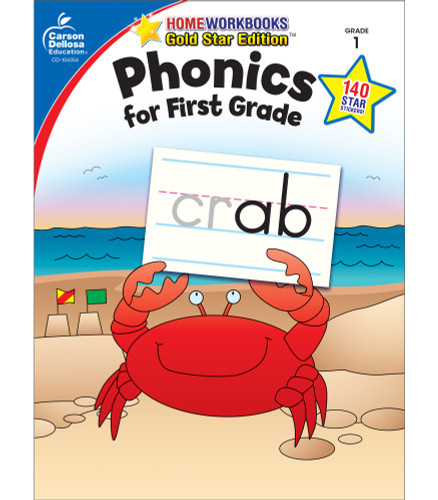 Phonics for First Grade, Grade 1 (Gold Star Edition) by Carson Dellosa Education, 9781604187854