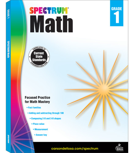Spectrum Math Workbook, Grade 1 by Spectrum, Carson Dellosa Education, 9781483808697