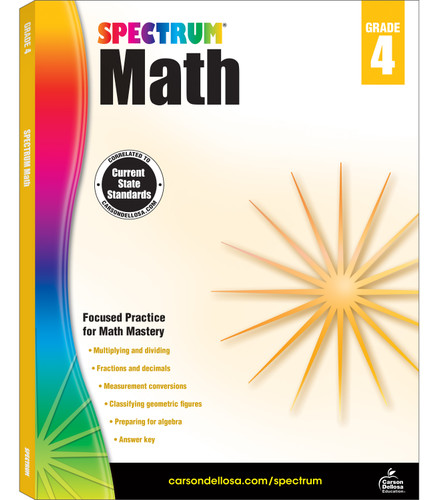 Spectrum Math Workbook, Grade 4 by Spectrum, Carson Dellosa Education, 9781483808727