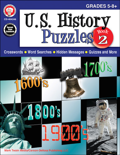 U.S. History Puzzles, Book 2, Grades 5 - 8 by Mark Twain Media, 9781622235919