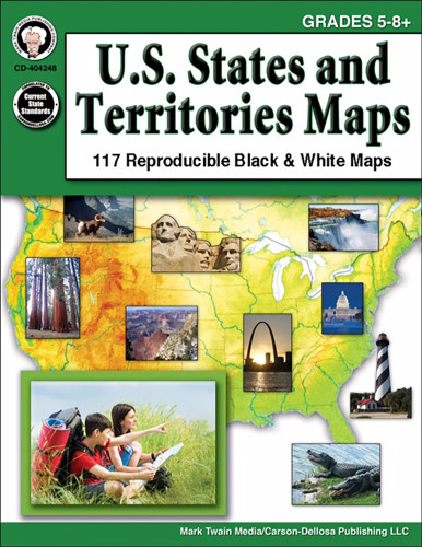 U.S. States and Territories Maps, Grades 5 - 8 by Mark Twain Media, 9781622235933