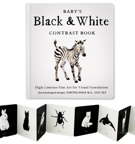 Baby's Black and White Contrast Book (High-Contrast Art for Visual Stimulation at Tummy Time) by Tabitha Paige, M.S., CCC-SLP, Paige Tate & Co., 9781941325971