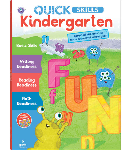Quick Skills Kindergarten Workbook by Carson Dellosa Education, 9781483868226