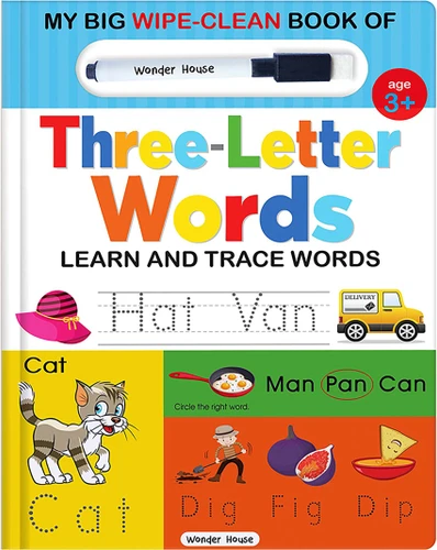 My Big Wipe And Clean Book of Three Letter Words for Kids : Learn And Trace Words by Wonder House Books, 9789354401282