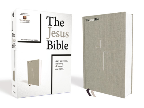 The Jesus Bible, NIV Edition, Cloth over Board, Gray Linen, Comfort Print by Passion Publishing, Louie Giglio, Zondervan, 9780310452195