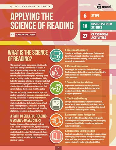 Applying the Science of Reading (Quick Reference Guide) by Mark Weakland, 9781416632924