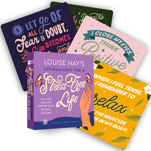 Louise Hay's Affirmations for a Stress-Free Life (A 12-Card Deck for Greater Calm, Balance, and Ease) by Louise Hay, 9781401975593