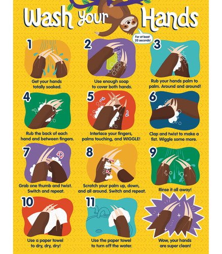 One World Handwashing Chart by Carson Dellosa Education, 9781483861630