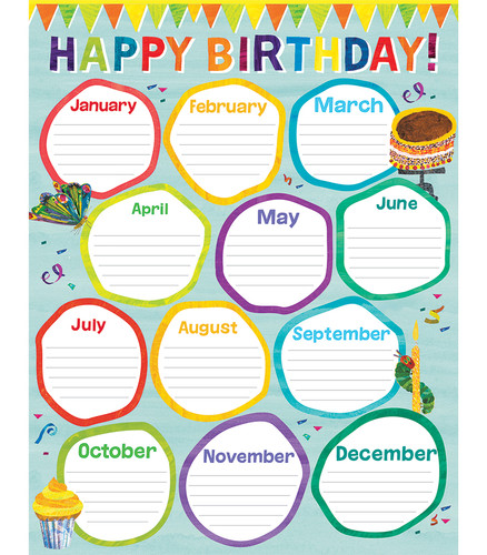 World of Eric Carle™ Birthday Chart by Carson Dellosa Education, World of Eric Carle, 9781483854465