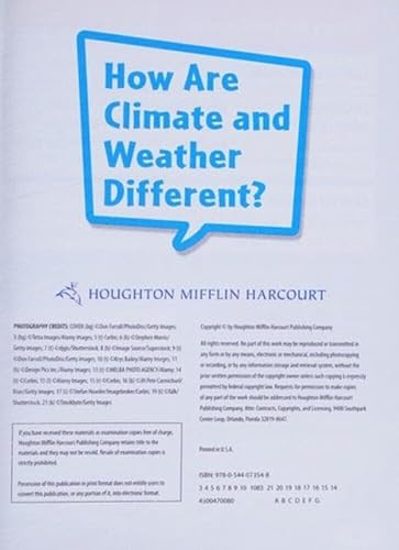 Book 177: How Are Climate and Weather Different? (Leveled Reader, On Level Grade 5) by HMH HMH, 9780544073548