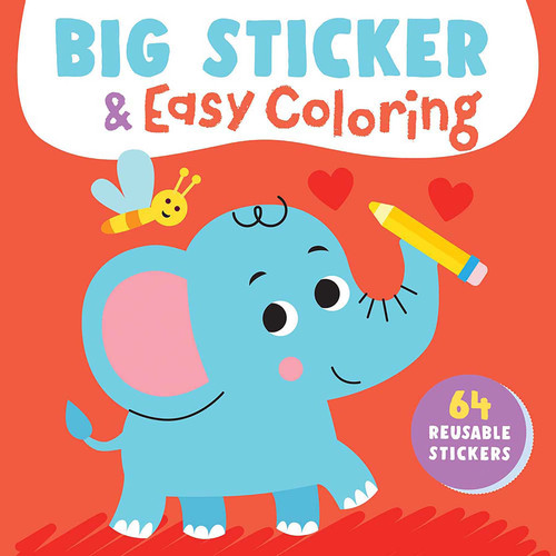 Big Sticker & Easy Coloring (Elephant) (64 Reusable Stickers) by Yoyo Books, 9789465054087