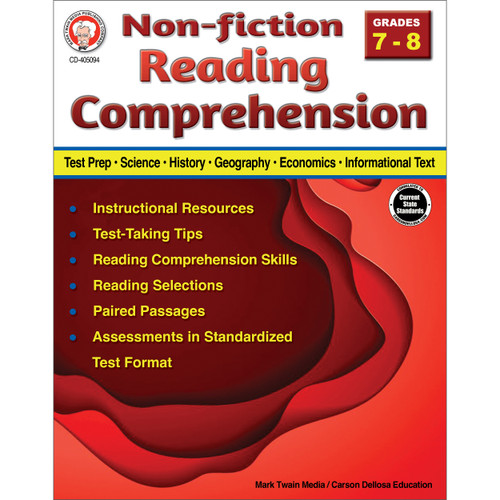Nonfiction Reading Comprehension Workbook, Grades 7 - 8 by Schyrlet Cameron, 9781622239085