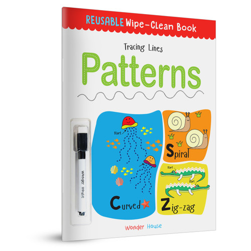 Reusable Wipe And Clean Book Tracing - Lines Patterns : Trace And Practice Patterns by Wonder House Books, 9789388810647