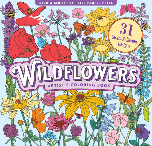 Wildflowers Adult Coloring Book (31 one-sided designs on thick paper) by , 9781441344960