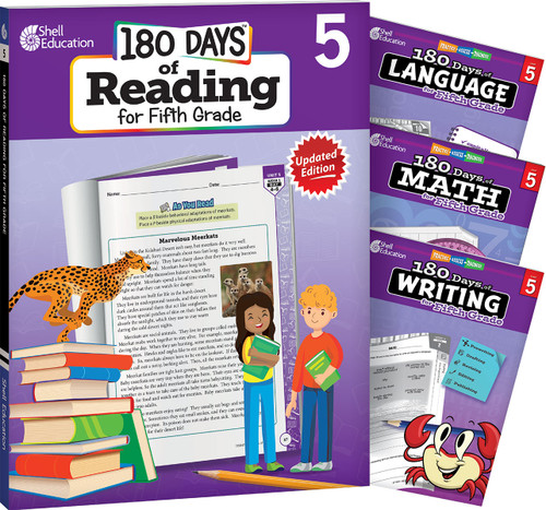 180 Days™: Reading, Math, Writing, & Language for Grade 5: 4-Book Set (Practice, Assess, Diagnose) by Multiple Authors, Margot Kinberg, Suzanne Barchers, Torrey Maloof, Suzanne Barchers, Suzanne Barchers, Suzanne Barchers, Suzanne Barchers, Suzanne Barchers, Suzanne Barchers, Suzanne Barchers, Suzanne Barchers, 9781425816377