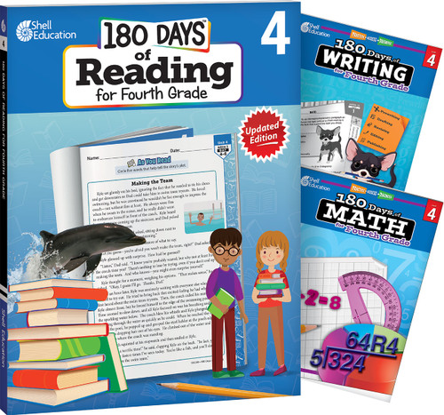 180 Days™: Reading, Writing and Math for Grade 4: 3-Book Set (Practice, Assess, Diagnose) by Multiple Authors, Kristin Kemp, Jodene Lynn Smith, Margot Kinberg, Jodene Smith, Jodene Smith, 9781493825936