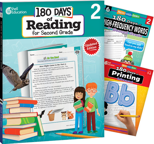 180 Days®: Reading, High-Frequency Words, & Printing Grade 2: 3-Book Set (Practice, Assess, Diagnose) by Multiple Authors, Heather E. Schwartz, Adair Solomon, Shell Education, Shell Education, Shell Education, Shell Education, Heather Schwartz, Heather Schwartz, Shell Education, 9798765967720