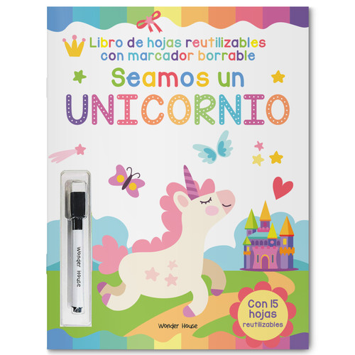 Reusable wipe and clean Let's be a Unicorn activity book - Spanish by , 9789362143938