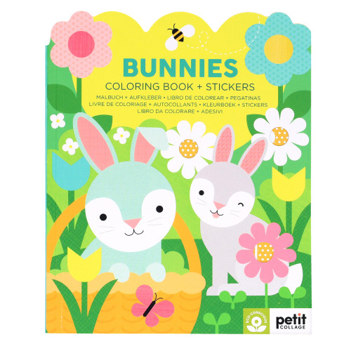 Bunnies Coloring Book + Stickers (Bilingual Edition) by Petit Collage, 9781797243382