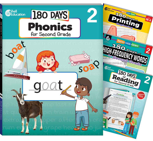 180 Days™: Phonics, High-Frequency Words, Reading 2nd Edition, and Printing: Grade 2: 4-Book Set by Multiple Authors, Kaitlin Blicharz, Kristi Sturgeon, Adair Solomon, 9798330926602