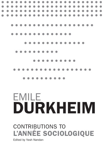 Contributions to L'Année Sociologique by Emile Durkheim, 9780684863900