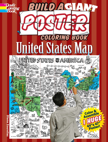 Build a Giant Poster Coloring Book -- United States Map by Diana Zourelias, 9780486491523