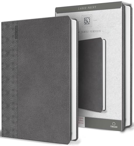 KJV Holy Bible Large Print Handy Size Gray Imitation Leather by KING JAMES VERSION, 9798890985538