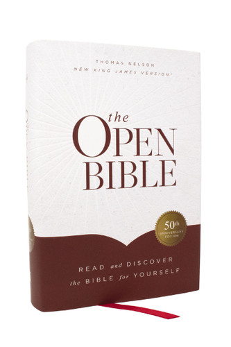 The Open Bible: Read and Discover the Bible for Yourself (NKJV, Hardcover, Red Letter, Comfort Print), 9781400343980